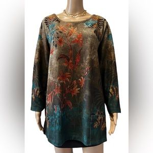 Ali Miles Size S Crew Neck Long Raglan Sleeves  Knit Tunic